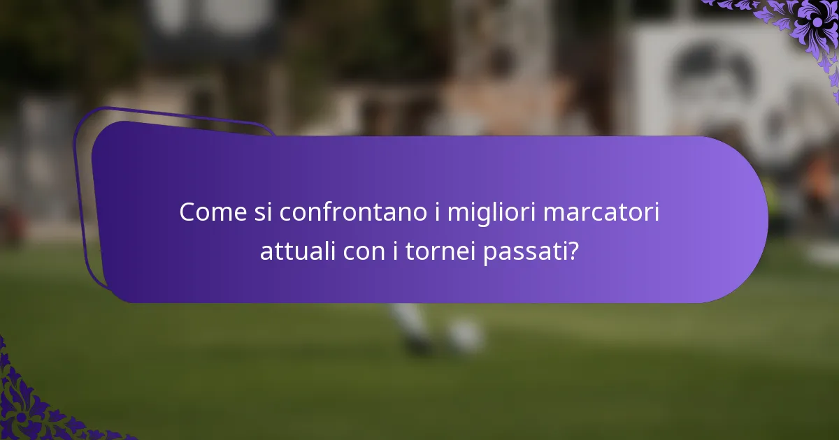 Come si confrontano i migliori marcatori attuali con i tornei passati?
