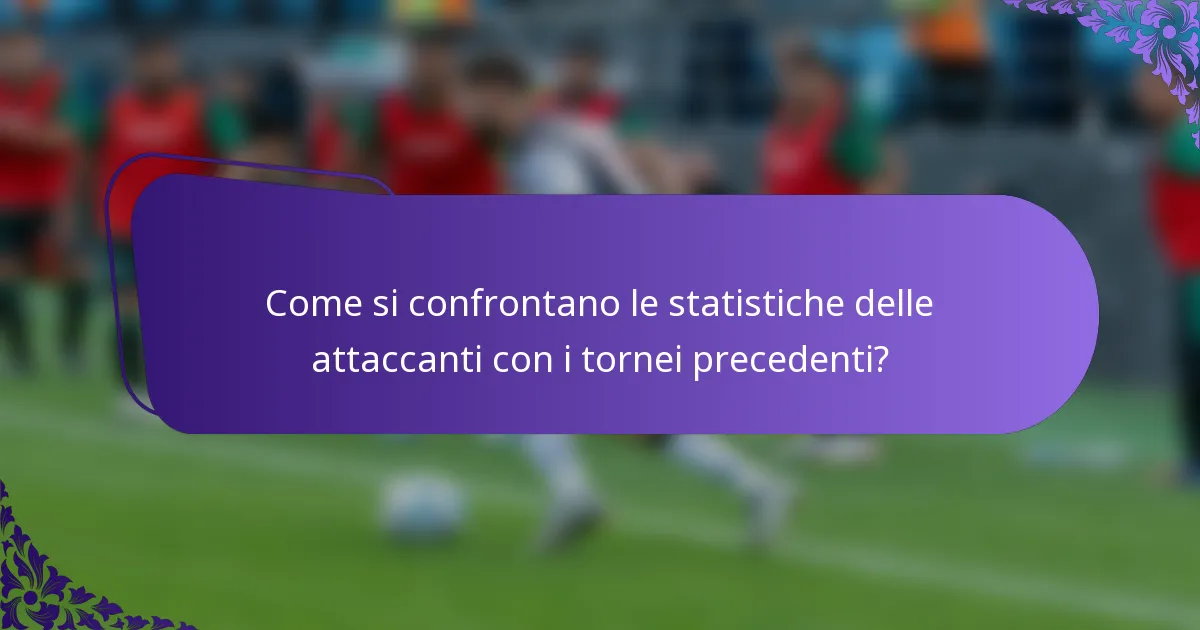 Come si confrontano le statistiche delle attaccanti con i tornei precedenti?