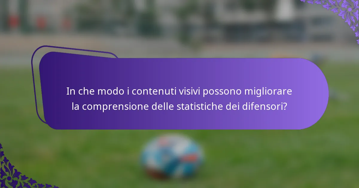 In che modo i contenuti visivi possono migliorare la comprensione delle statistiche dei difensori?