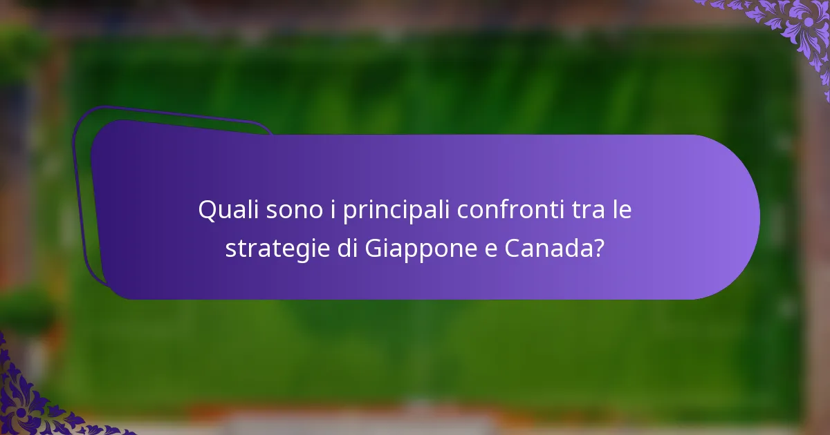Quali sono i principali confronti tra le strategie di Giappone e Canada?
